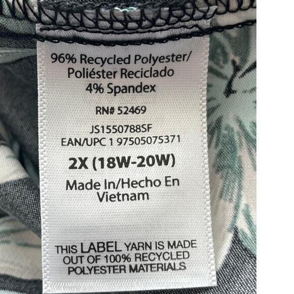 Joyspun Womens 2X (18W-20W) Black/Teal Rose Print Sleep Wear Set Feminine Casual - Picture 4 of 8